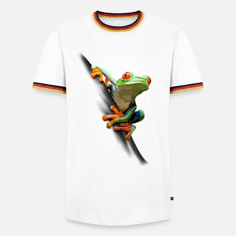 Frosch - Männer Kontrast-T-Shirt - Weiß/Dreifarbig