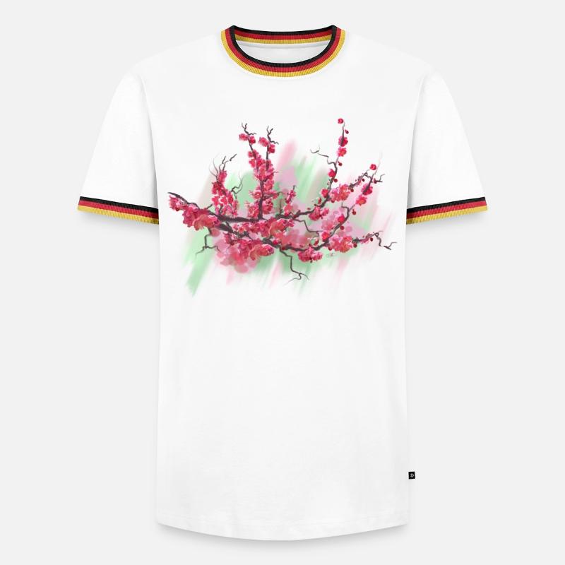 sakura - Men's Ringer Shirt - white/tricolour