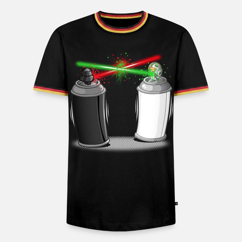 Graffiti wars - Männer Kontrast-T-Shirt - Schwarz/Dreifarbig