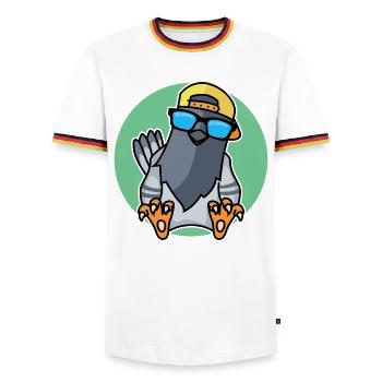 Colombe fraîche - T-shirt contrasté Homme - blanc/tricolore - Devant - AI Model Female 172 light (172cm) & AI Model Male 185 light (185cm)