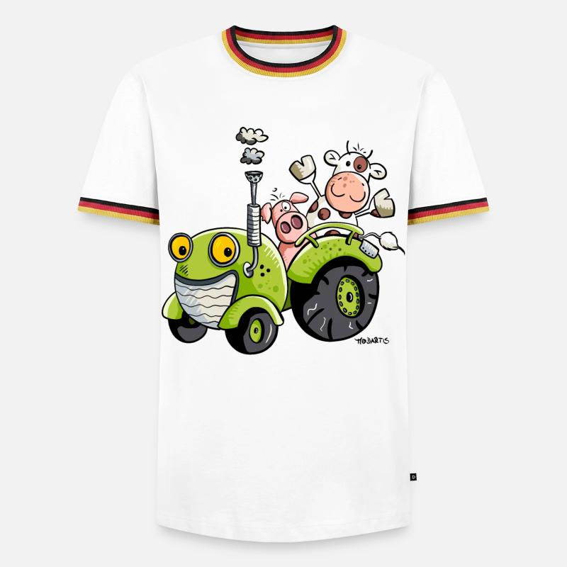 Animals drives a tractor - Men's Ringer Shirt - white/tricolour