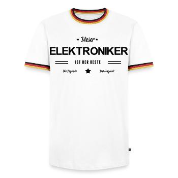 Bester Elektroniker - Männer Kontrast-T-Shirt - Weiß/Dreifarbig - Vorne - AI Model Female 172 light (172cm) & AI Model Male 185 light (185cm)