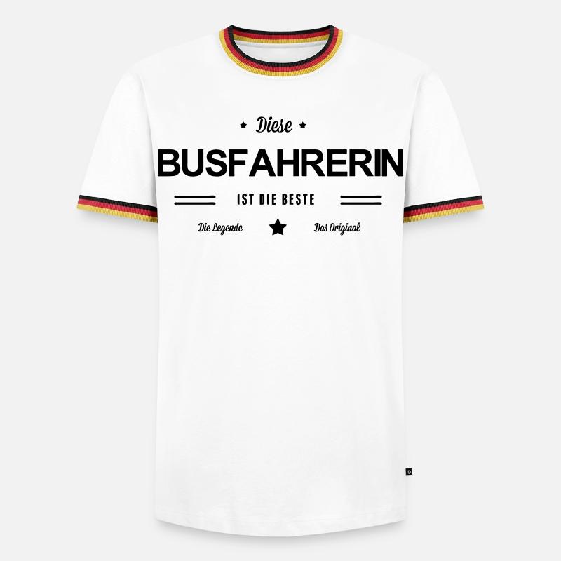 Beste Busfahrerin - Männer Kontrast-T-Shirt - Weiß/Dreifarbig
