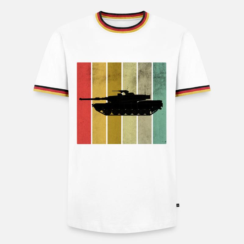 Panzer - Männer Kontrast-T-Shirt - Weiß/Dreifarbig