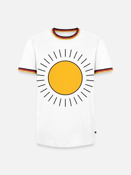 Soleil - T-shirt contrasté Homme - blanc/tricolore