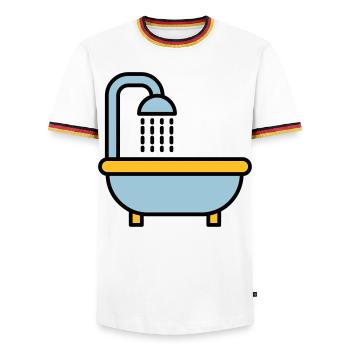 Baignoire - T-shirt contrasté Homme - blanc/tricolore - Devant - AI Model Female 172 light (172cm) & AI Model Male 185 light (185cm)