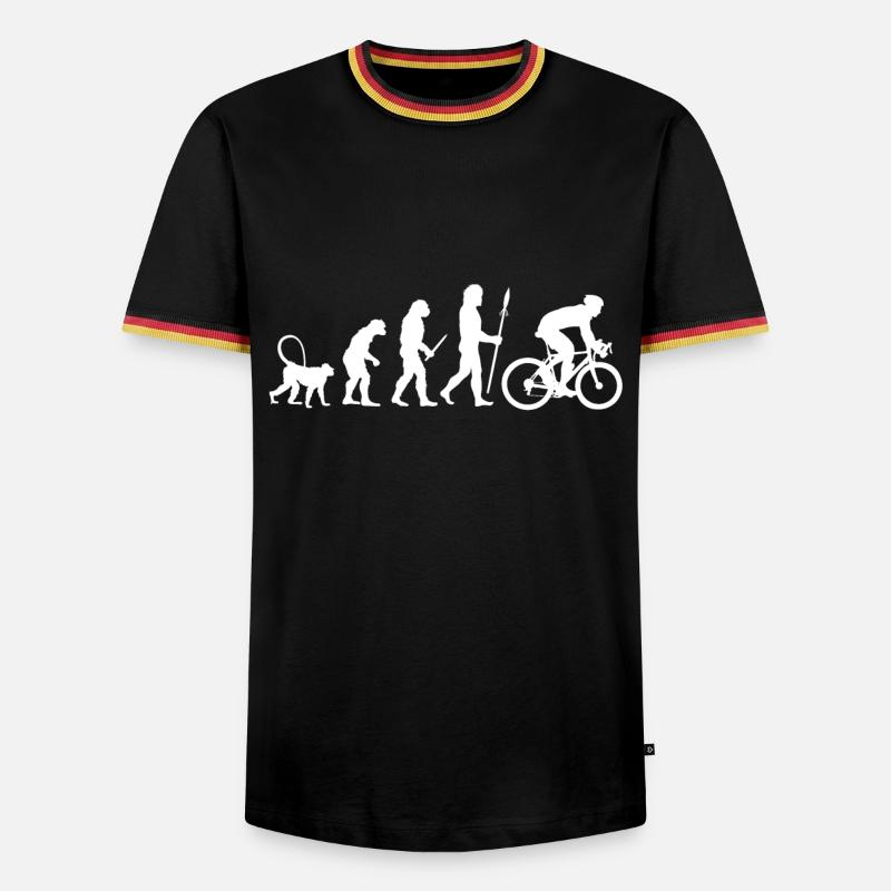 Evolution Radfahrer - Männer Kontrast-T-Shirt - Schwarz/Dreifarbig