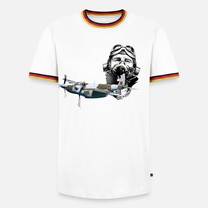 Pilot Mosquito - Männer Kontrast-T-Shirt - Weiß/Dreifarbig
