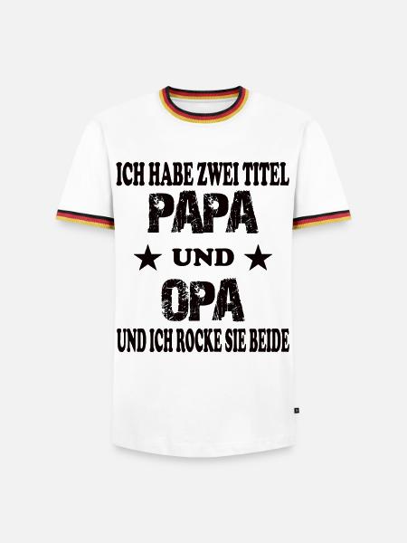 papa und opa - Männer Kontrast-T-Shirt - Weiß/Dreifarbig