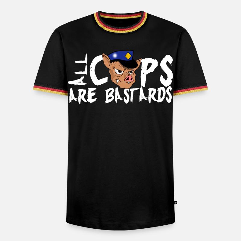 Cops sind scheiße ! - Männer Kontrast-T-Shirt - Schwarz/Dreifarbig