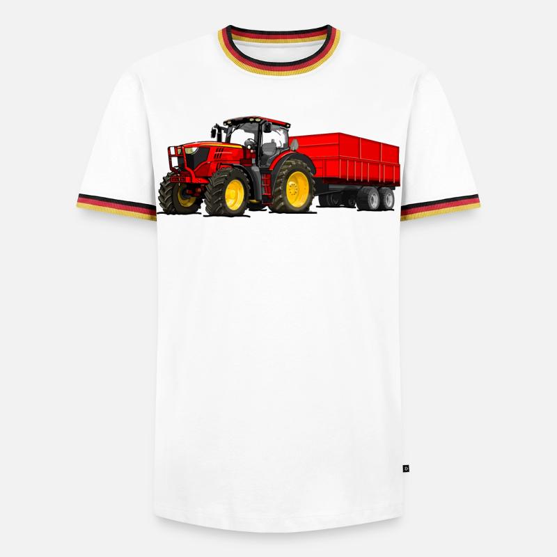 Tractor with trailer - Men's Ringer Shirt - white/tricolour