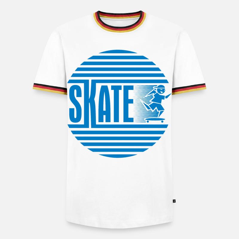 Circular Retro Blue Skating - Men's Ringer Shirt - white/tricolour