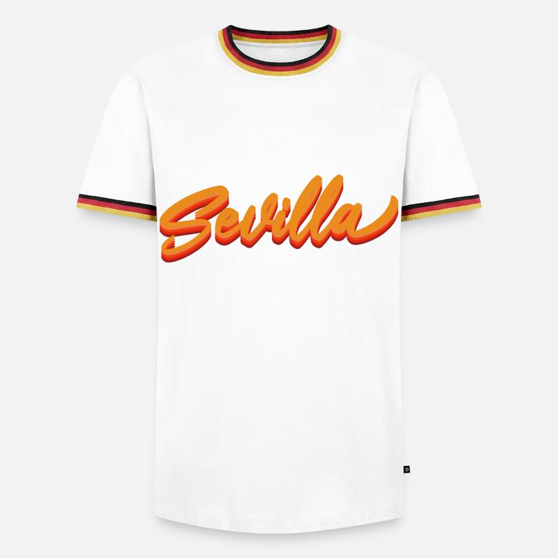 Sevilla Gradient Script Logo - T-shirt contrasté Homme - blanc/tricolore