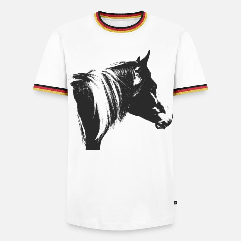 Lewitzer Schecke, Pferd Schecke, Pinto - Men's Ringer Shirt - white/tricolour