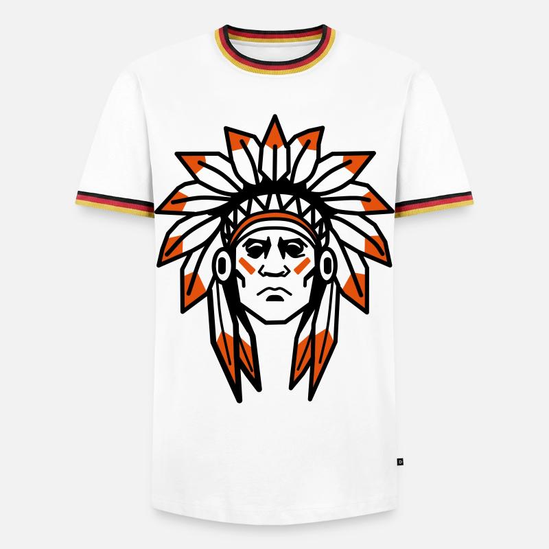 Native Americans Apache Native Chief - Men's Ringer Shirt - white/tricolour