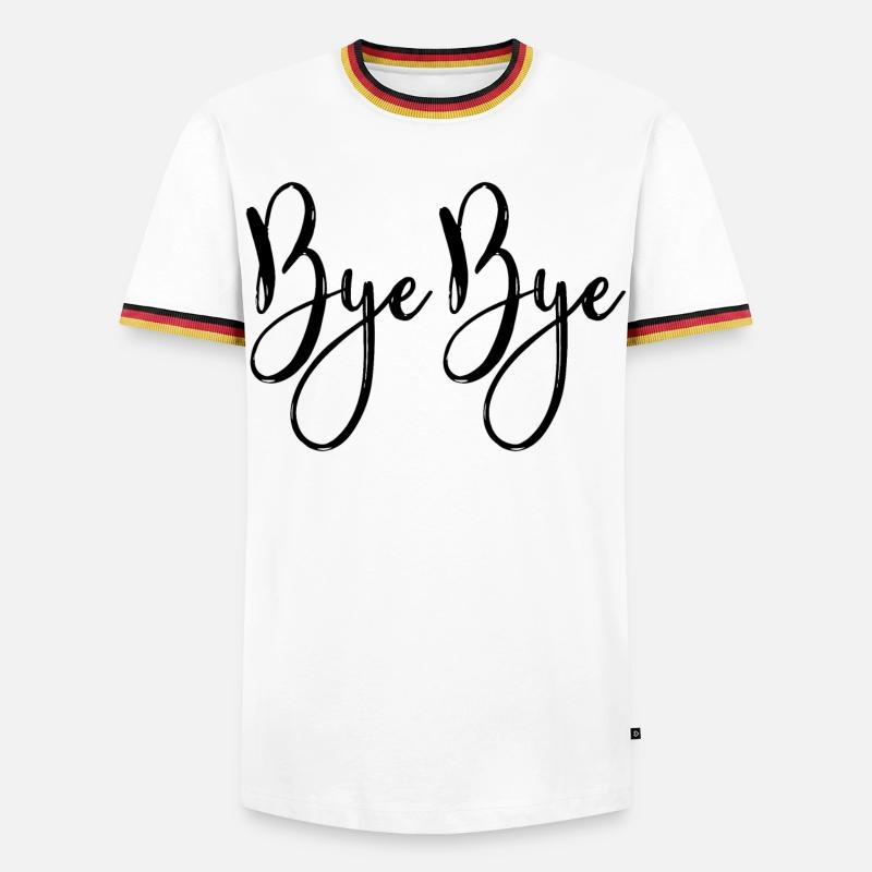 Bye Bye - Männer Kontrast-T-Shirt - Weiß/Dreifarbig