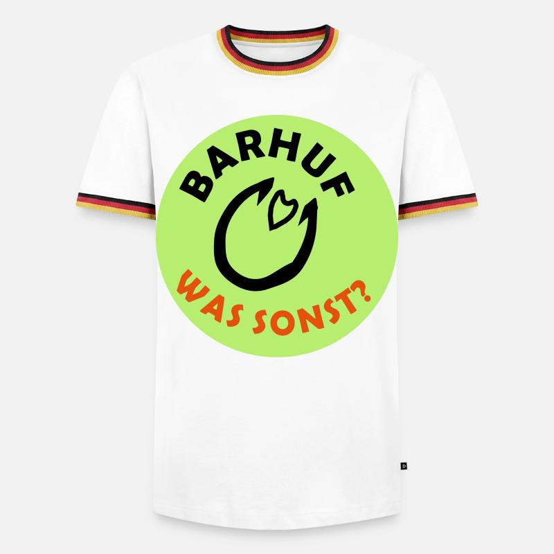 Barhuf Statement Hufe Pferd - Männer Kontrast-T-Shirt - Weiß/Dreifarbig