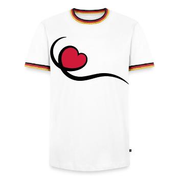 Herz - Männer Kontrast-T-Shirt - Weiß/Dreifarbig - Vorne - AI Model Female 172 light (172cm) & AI Model Male 185 light (185cm)