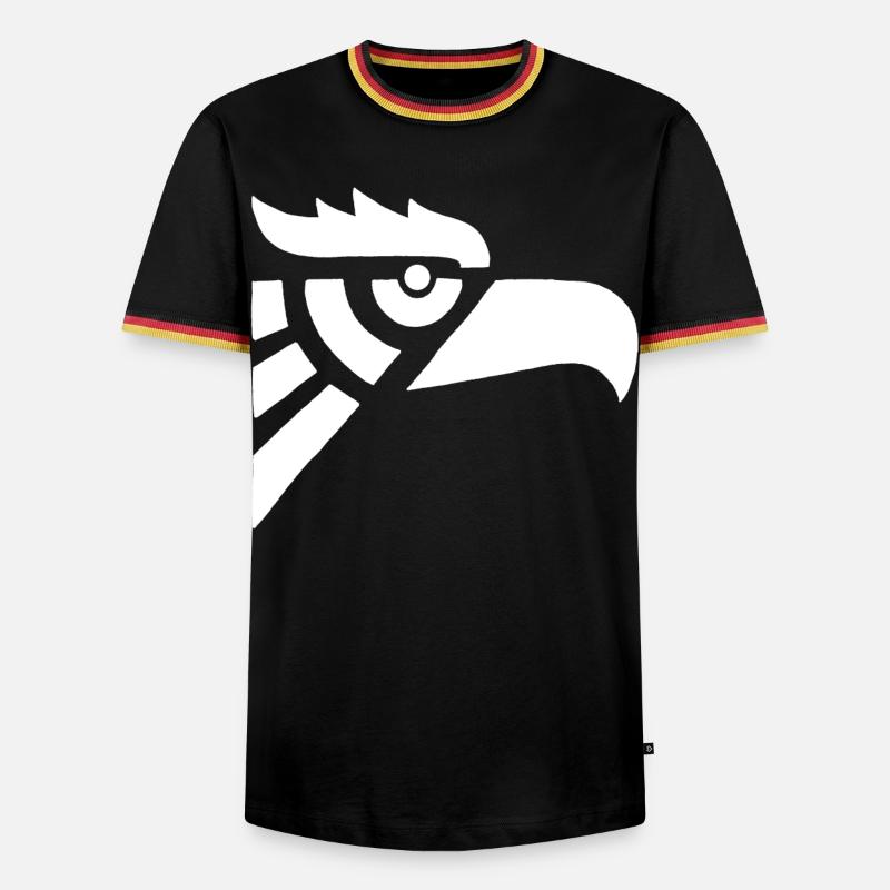 Aztec white eagle head - Men's Ringer Shirt - black/tricolour