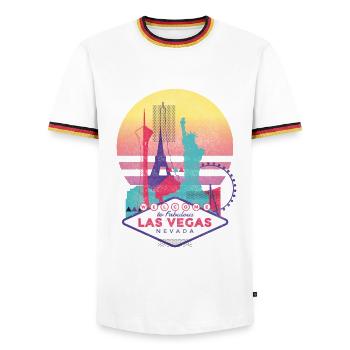 Las Vegas - T-shirt contrasté Homme - blanc/tricolore - Devant - AI Model Female 172 light (172cm) & AI Model Male 185 light (185cm)