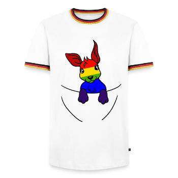 Koala LGBT Rainbow Flag Gay Pride Gay - Men's Ringer Shirt - white/tricolour - Front - AI Model Female 172 light (172cm) & AI Model Male 185 light (185cm)