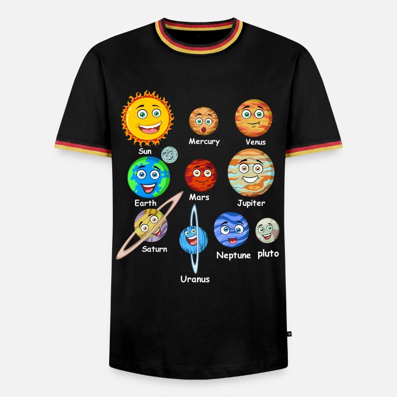 Solar system planets - Men's Ringer Shirt - black/tricolour