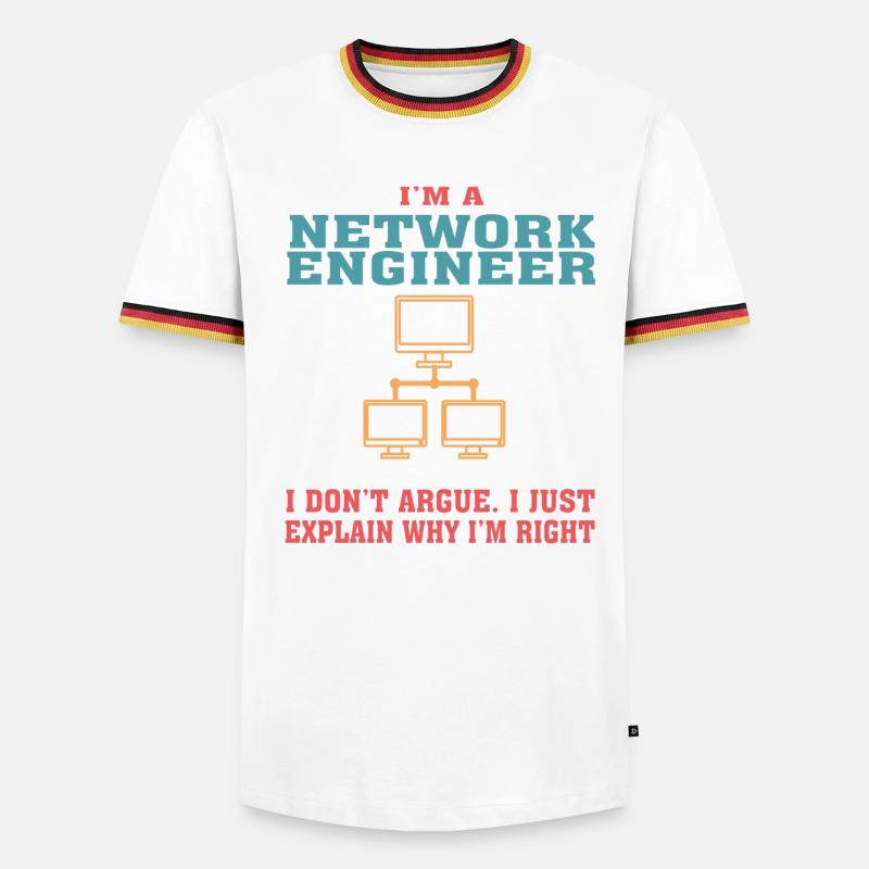 Funny Network Engineering Quote for Network Engine - Men's Ringer Shirt - white/tricolour
