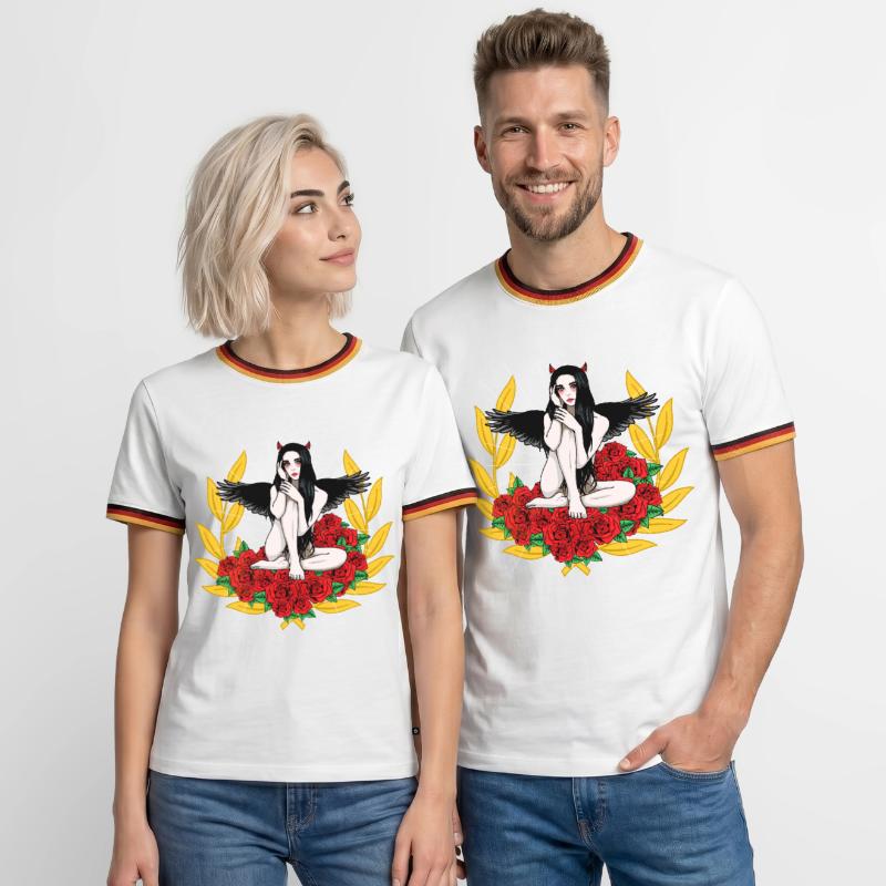 Devilish Devil Woman Satan's Roast Devil Men's Ringer Shirt