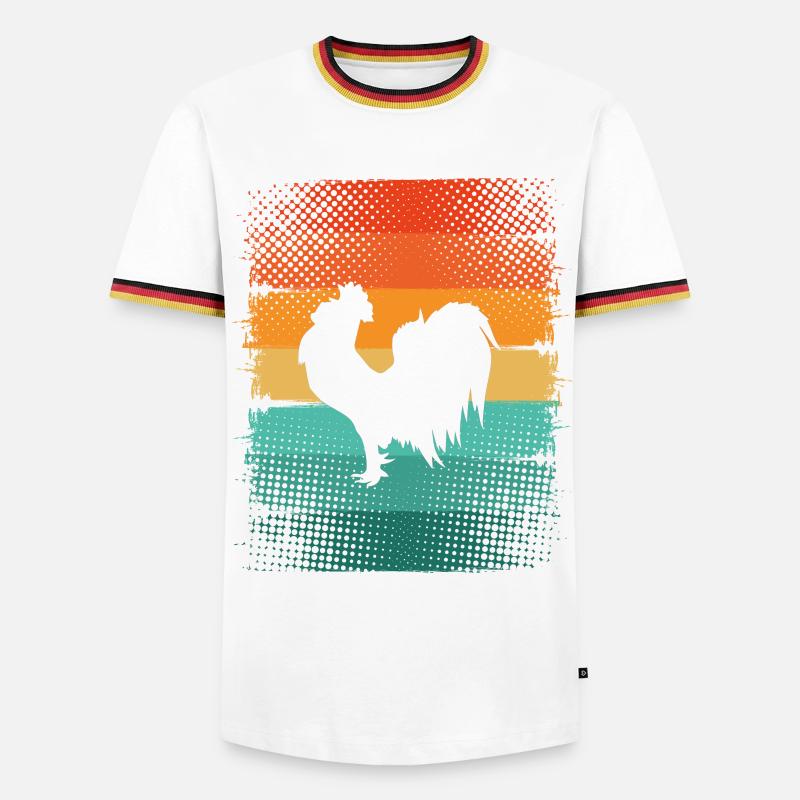 Rooster - Men's Ringer Shirt - white/tricolour