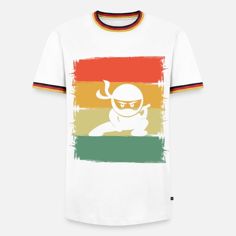 Ninja - Männer Kontrast-T-Shirt - Weiß/Dreifarbig