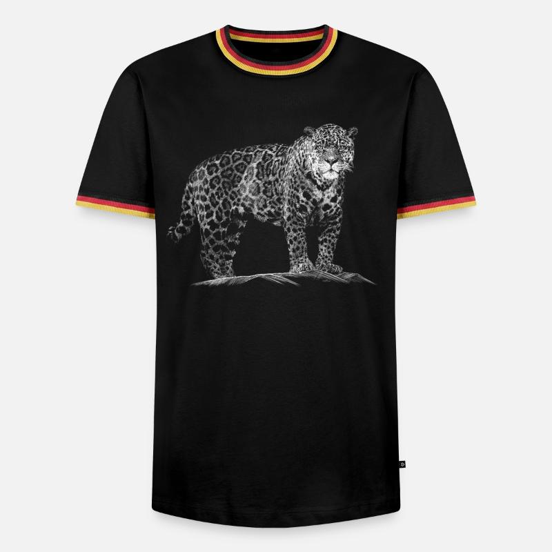 Leopard - Men's Ringer Shirt - black/tricolour