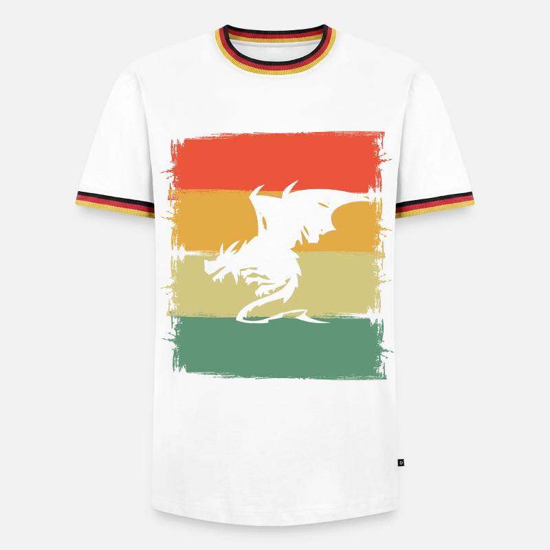 Drache Drachen - Männer Kontrast-T-Shirt - Weiß/Dreifarbig