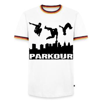 Parkour - T-shirt contrasté Homme - blanc/tricolore - Devant - AI Model Female 172 light (172cm) & AI Model Male 185 light (185cm)