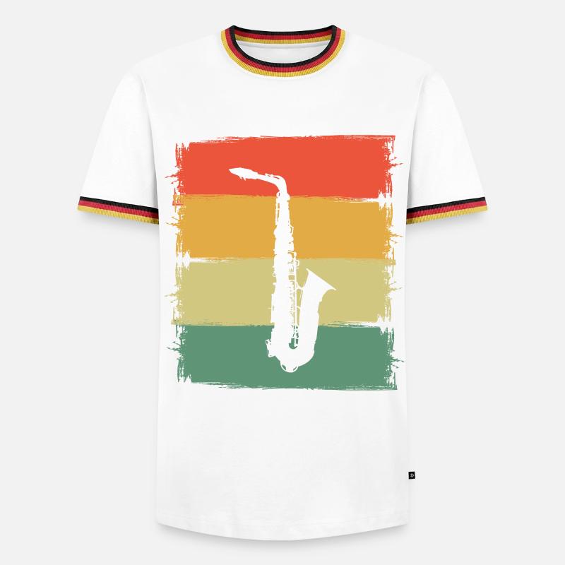 Saxophone - Men's Ringer Shirt - white/tricolour