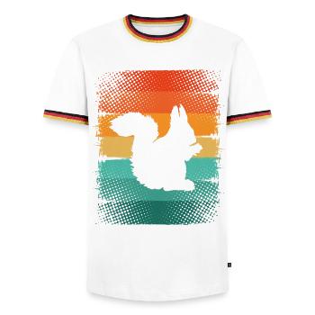 Squirrel - Men's Ringer Shirt - white/tricolour - Front - AI Model Female 172 light (172cm) & AI Model Male 185 light (185cm)