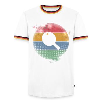 Ping-pong - T-shirt contrasté Homme - blanc/tricolore - Devant - AI Model Female 172 light (172cm) & AI Model Male 185 light (185cm)