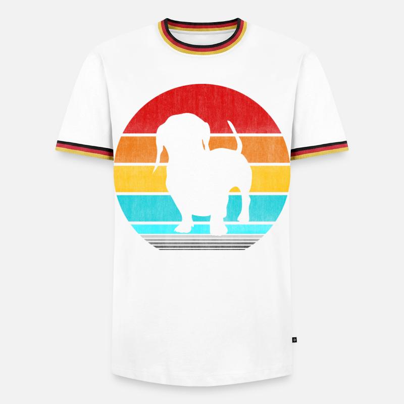 dachshund - Men's Ringer Shirt - white/tricolour