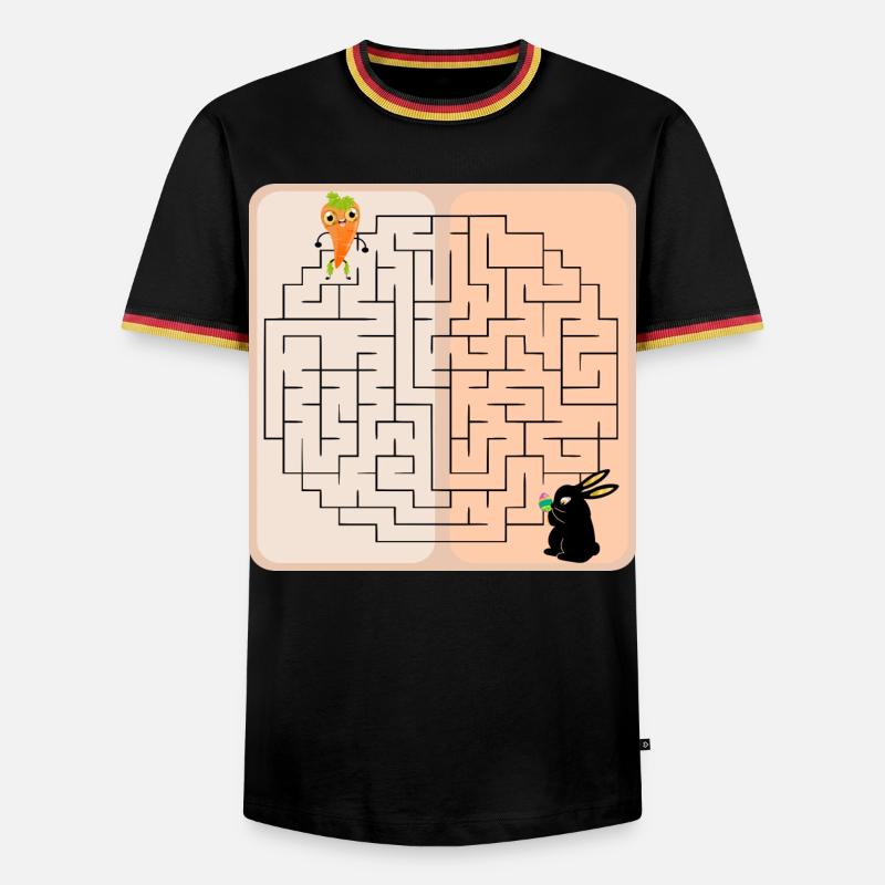 Labyrinth Bunny Easter Bunny - Men's Ringer Shirt - black/tricolour