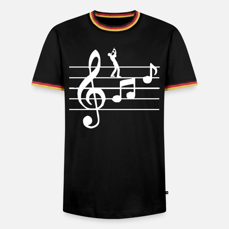 Flute Wind Instruments - Men's Ringer Shirt - black/tricolour