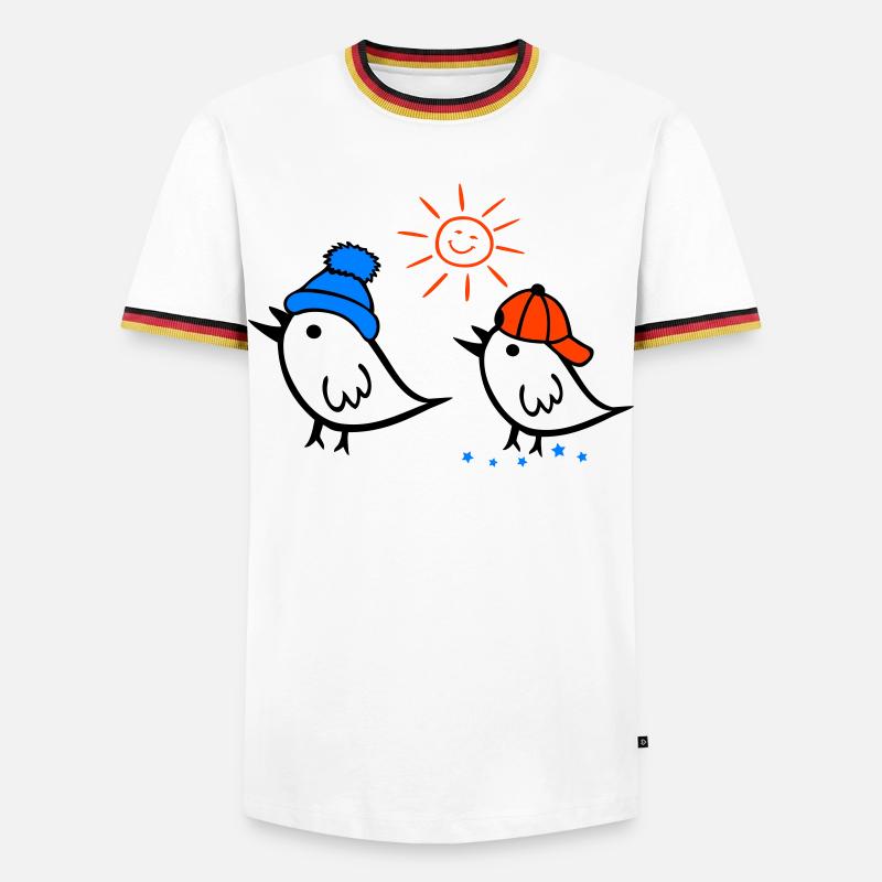 Sparrow, Sun, Spring - Men's Ringer Shirt - white/tricolour