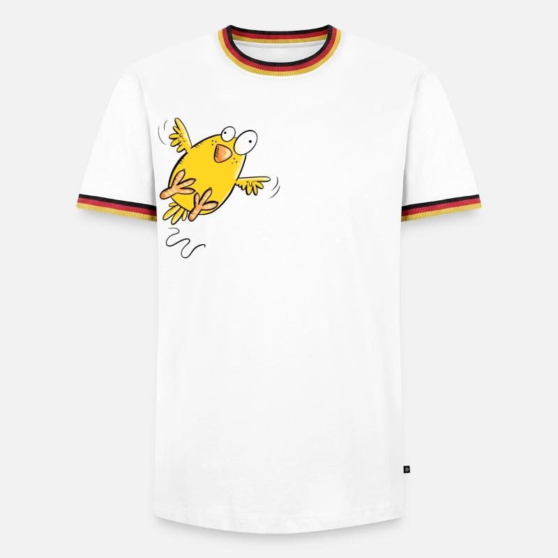 Schräger Vogel I Statement Spruch - Männer Kontrast-T-Shirt - Schwarz/Dreifarbig
