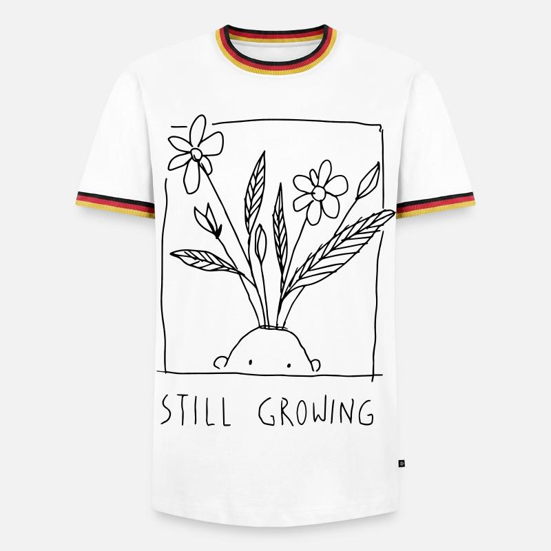 Still Growing - Männer Kontrast-T-Shirt - Weiß/Dreifarbig