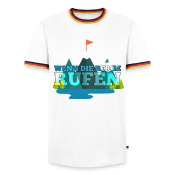 Wenn die Berge rufen Geschenk - Männer Kontrast-T-Shirt - Weiß/Dreifarbig - Vorne - AI Model Female 172 light (172cm) & AI Model Male 185 light (185cm)