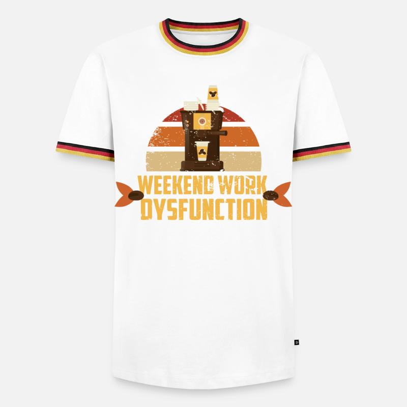 Weekend work ! Dysfunction - Men's Ringer Shirt - white/tricolour