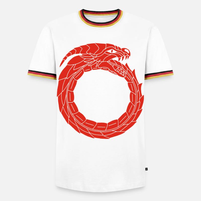 Devouring Red Dragon - Men's Ringer Shirt - white/tricolour