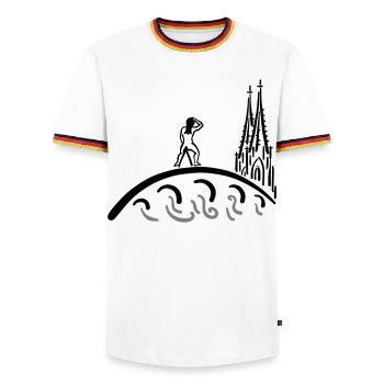 Regensburg Bruckmadl Kids - Männer Kontrast-T-Shirt - Weiß/Dreifarbig - Vorne - AI Model Female 172 light (172cm) & AI Model Male 185 light (185cm)