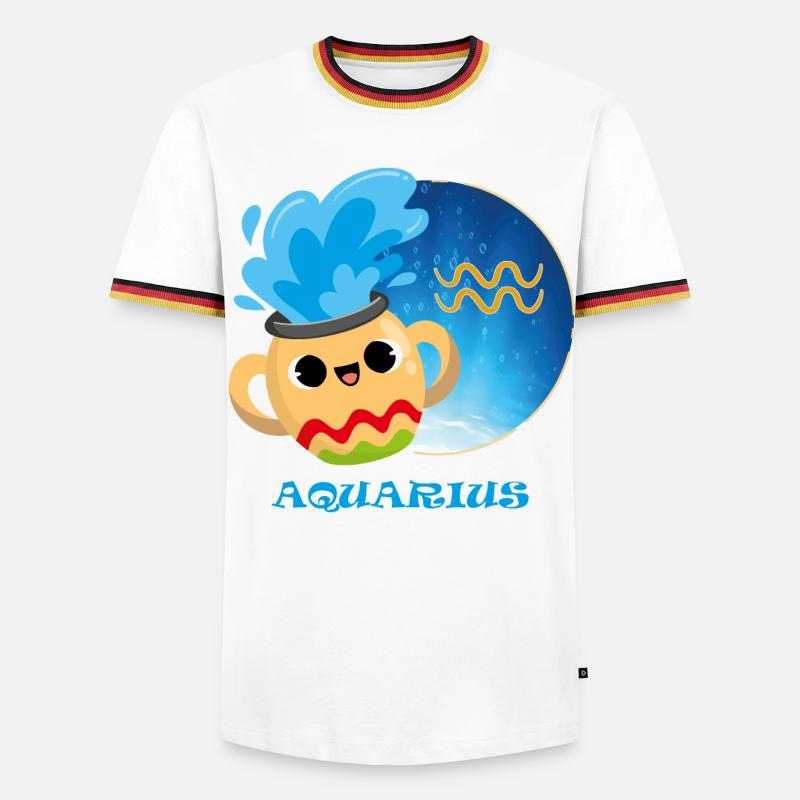 Sternzeichen Wassermann - Männer Kontrast-T-Shirt - Weiß/Dreifarbig