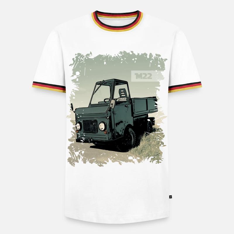 Multicar M22 - Männer Kontrast-T-Shirt - Weiß/Dreifarbig