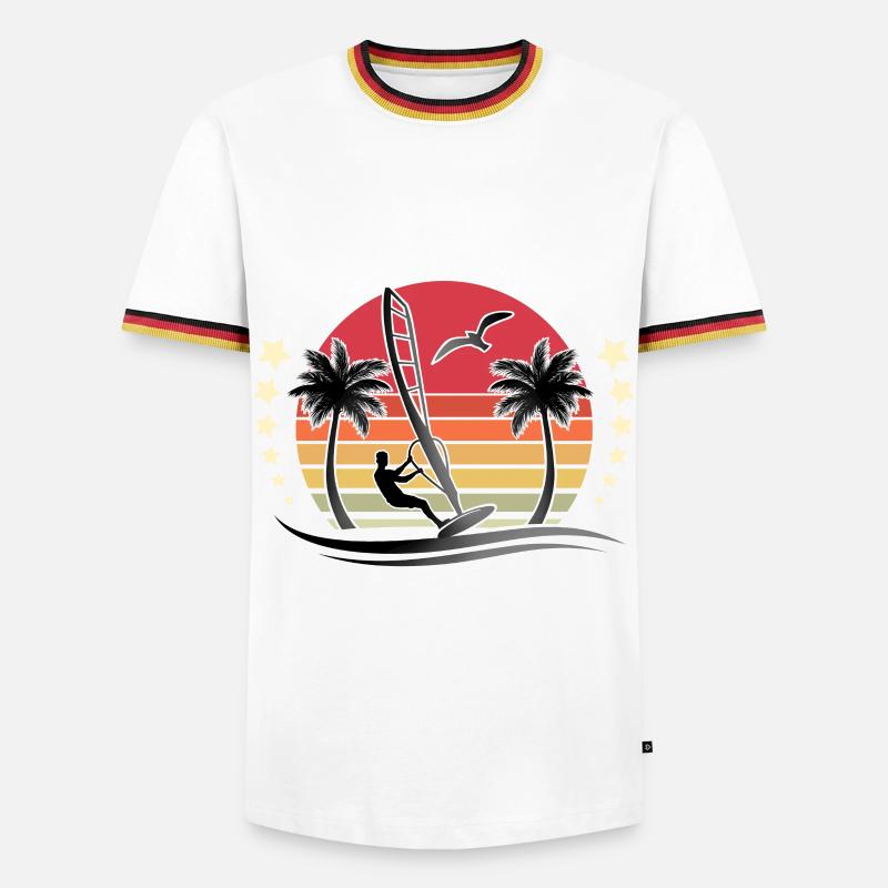 Windsurfing Windsurfer Windsurf - Men's Ringer Shirt - white/tricolour