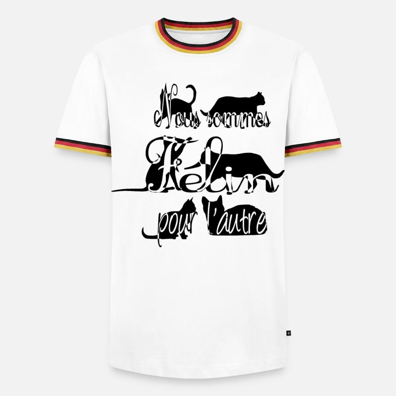 Katze - Männer Kontrast-T-Shirt - Weiß/Dreifarbig